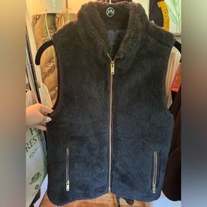 J.Crew Black Plush Fleece Excursion Vest